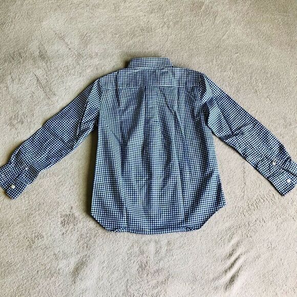 NWOT Ralph Lauren Boys Natural Stretch Blue Checked Long Sleeve Button Down Shir - Picture 6 of 7